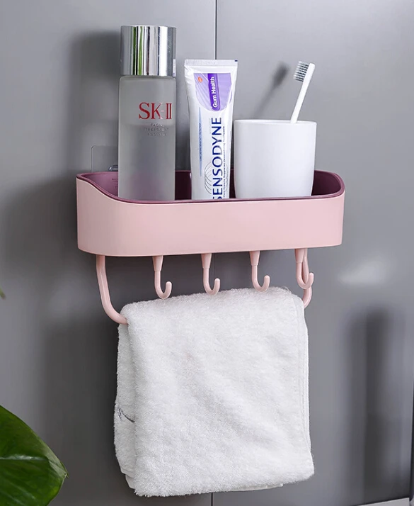 B Bathroom Shelf Rack Bathroom Accessories Storage Organizer For Shampoo Soap Cosmetic Basket Holder Makeup Organizers - Color: B