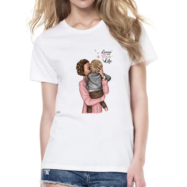 Супер футболки для мамы и женщин, белая футболка с принтом «Love» для мамы, футболка, Femme, хлопковая модная футболка, топы, уличная одежда - Цвет: 4