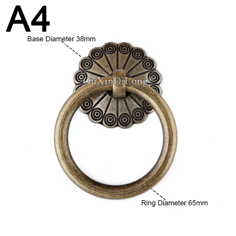 Retro Vintage 10PCS Antique Brass Cabinet Door Handles Cupboard Wardrobe Drawer Cabinet Pulls Door and Window Handles& Knobs - Цвет: A4