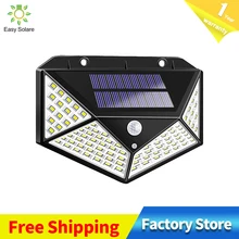 Открытый солнечный светильник IP65 водонепроницаемый беспроводной датчик движения лампа 270 ° Широкий угол 3 режима легко установить безопасный светильник Настенный светильник