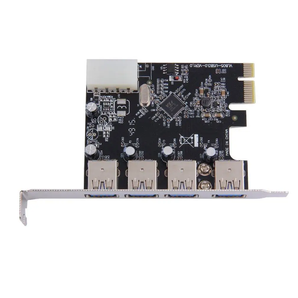 4 порта 5 Гбит/с Superspeed USB 3,0 PCI-E PCI Express карта адаптер для XP Win7 UL