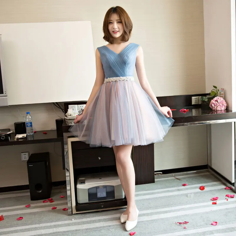 Летние Мини Вечерние платья Cheongsam, китайское современное короткое платье невесты Qi Pao, женское китайское платье Qipao, рекламная трикотажная юбка - Цвет: Gray blue drill F