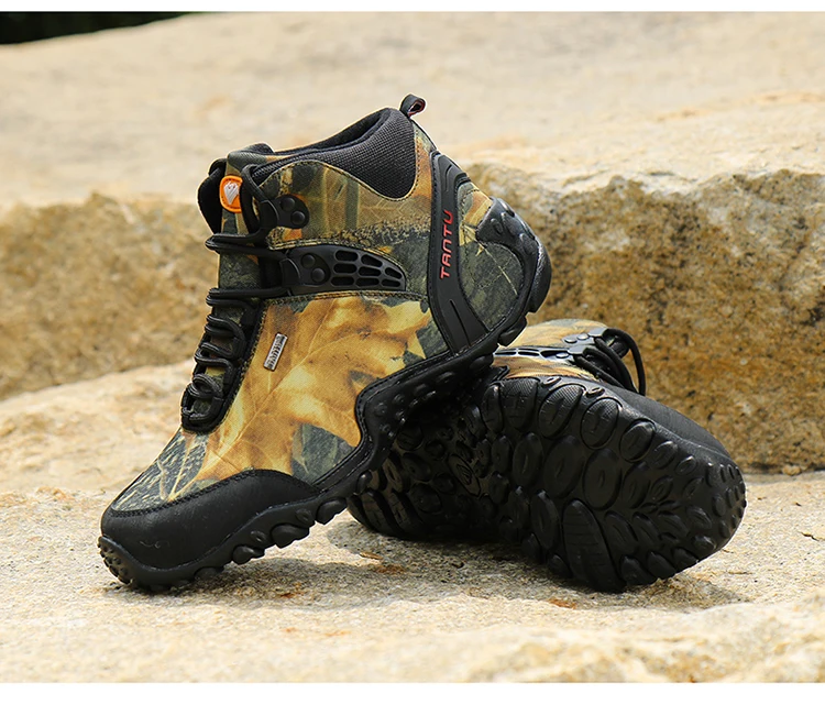 Уличная Мужская походная обувь водонепроницаемая дышащая кожаная альпинистская Треккинговая обувь для мужчин охотничьи спортивные горные походные ботинки