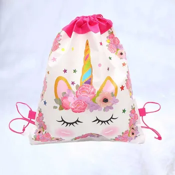 

Drawstring Bundle Pocket Bag Unicorn Mini Non-woven Bundle Pocket Backpack Storage Package Children Birthday Party Favors