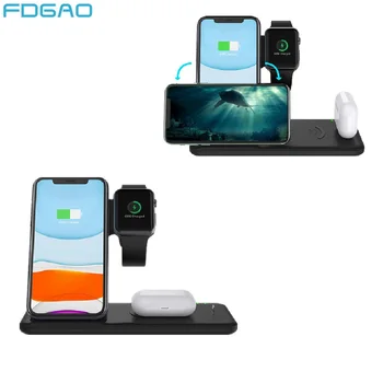 

FDGAO 4 in 1 15W Fast Wireless Charger Stand For iPhone 11 Pro XS XR X 8 Charging Dock Station for Airpods Pro Apple Watch 5 4 3