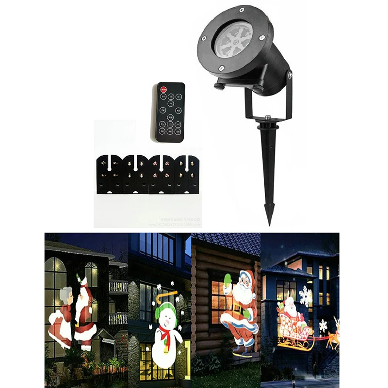 

Christmas LED Projector Light Moving Laser Landscape Santa Claus Lamp Cards new Automatic 5m - 13m lawn decoration