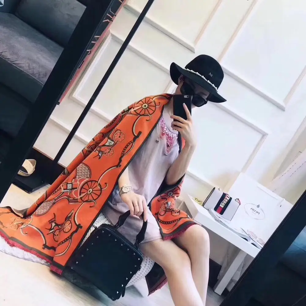 Женский шарф зимние женские шарфы шаль с принтом плотный женский теплый