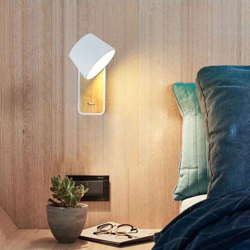6w led cabeceira luz de leitura ajustável fixado na parede luminária
