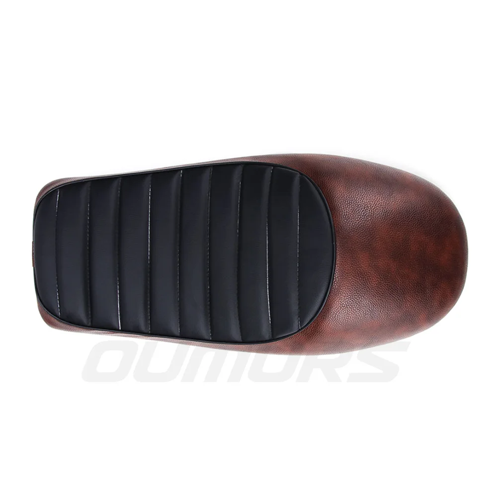 OUMURS седло мотоцикла седло кафе гонщик винтажный стул подушка для Honda CB CL Suzuki GS Yamaha XJ Универсальный Мотоцикл аксессуары - Цвет: Black and Brown