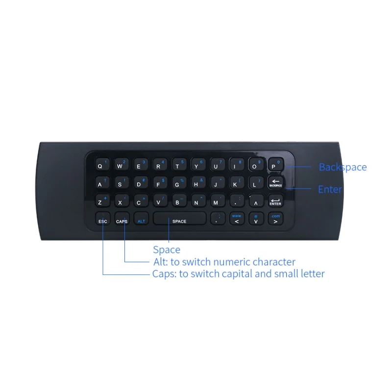 Черный Wireless Qwerty Keyboard for Smart TV Android TV box KODI XBMC MXQ MX3 M8S+T8 QBox 2.4GHz Wireless Remote Control Fly Air Mouse - Цвет: Черный