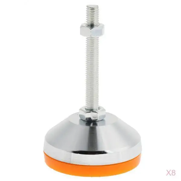8pcs Height Adjustable Leveler Foot Cups Non-skid Base M16 Thread 5.5X8.8cm