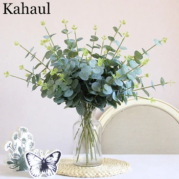 

Artificial Plants Eucalyptus Leaves Eucalyptus Branch Bouquet Wedding Home Garden Decor Fake Jungle Party Christmas Decoration