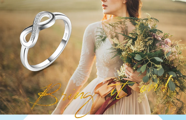JewelryPalace Бесконечность любовь навсегда Юбилей Promise Ring Для женщин натуральная 925 пробы серебро ювелирных украшений