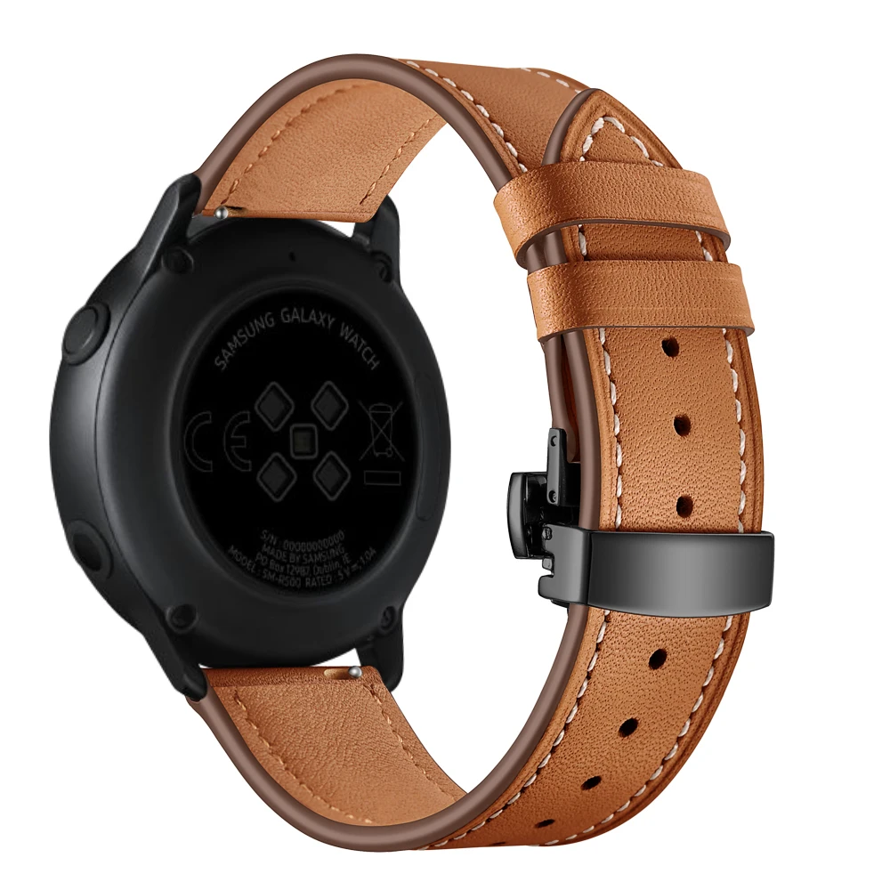 UEBN кожаный ремешок с черной бабочкой для samsung Active 2 40 мм 44 мм SM-R820 R830 R500 R600 R810 Galaxy Watch 42 мм ремешок для часов