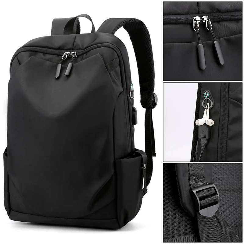 

Oxford Fashion Men Shoulder Bags Charging Backpacks Anti-Theft Bag School Backpack Bag Business Solid Color Computer Backpacks