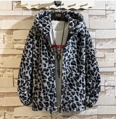 RUIHUO Leopard Print Hooded Winter Jacket Men 2022 Winter Clothes Men Jacket Parkas 4XL New Arrivals parka jacket with fur hood Parkas