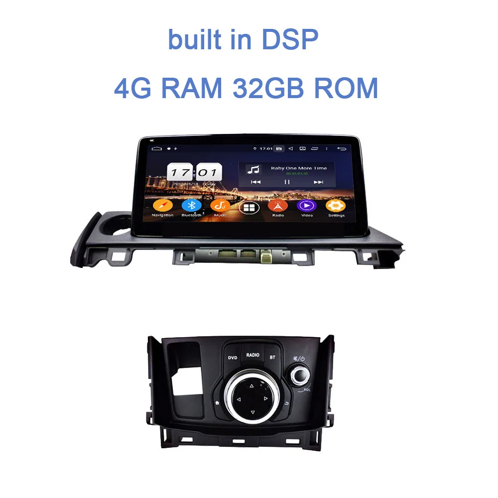 PX6 DSP 10,2" Android 9,0 8 ядерный 4 Гб+ 64 ГБ Автомобильный dvd-плеер Стерео gps ГЛОНАСС карта RDS Авторадио для Mazda 6 Atenza - Цвет: 4GB RAM 32GB ROM