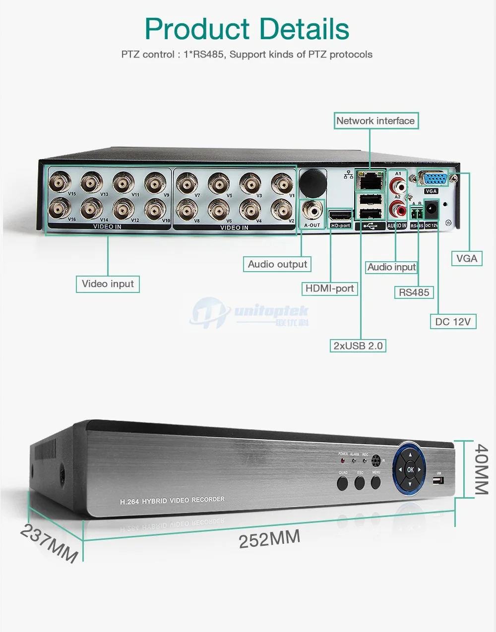 5 в 1 4MP AHD DVR NVR XVR CCTV 4Ch 8Ch 16Ch 1080P 3MP 5MP гибридная камера безопасности DVR рекордер Onvif RS485 Coxial контроль P2P