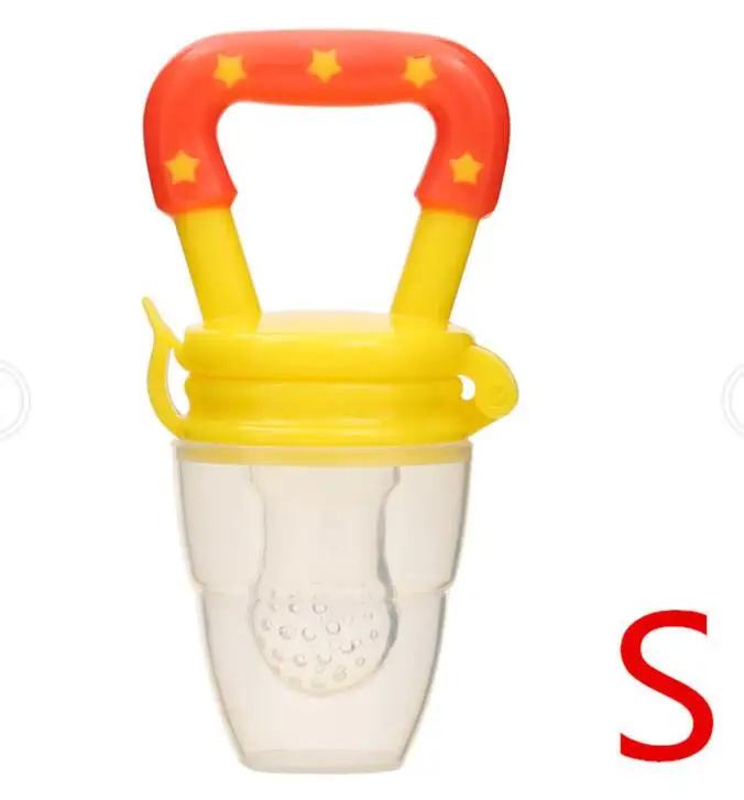 Pacifier Yellow S Силиконовая Детская Соска-пустышка с рисунком для младенцев, держатель для сосок для новорожденных, фруктовое зубное кольцо, силикона, свежий Ниблер для кормления, соска-соска - Цвет: Pacifier Yellow S