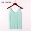 Camiseta sin mangas con cuello de pico para mujer, Top Sexy de punto, camiseta sin mangas, camisetas cortas ajustadas con tirantes, ropa femenina SW021 ► Foto 2/6