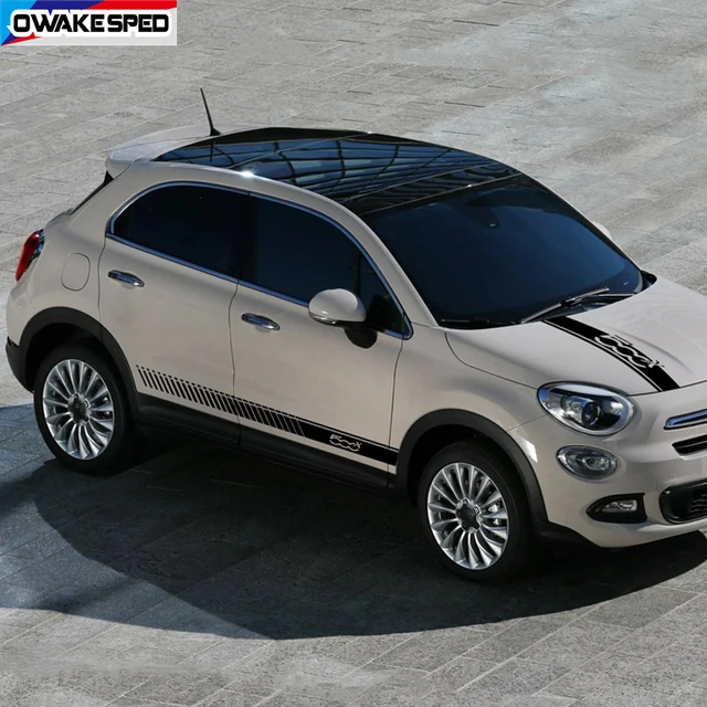 Per Fiat 500X Cross Sport Stripes cappuccio per Auto adesivo su entrambi i  lati carrozzeria copertura del motore Decor decalcomanie in vinile accessori  esterni - AliExpress