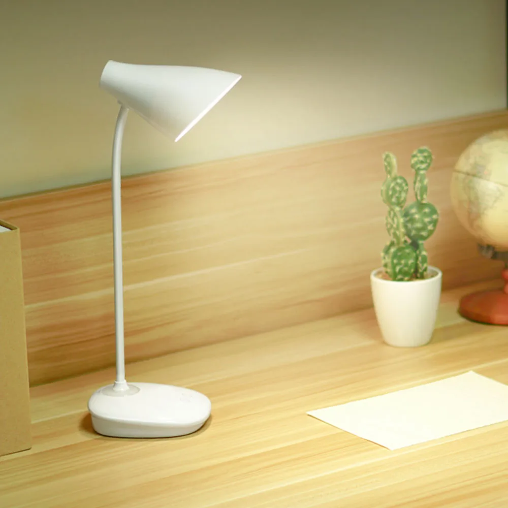 

LED Desk Lamp with Independent Base Night Light, Touch Control Flexible USB Rechargeable Table Reading Light, 3 Brightness