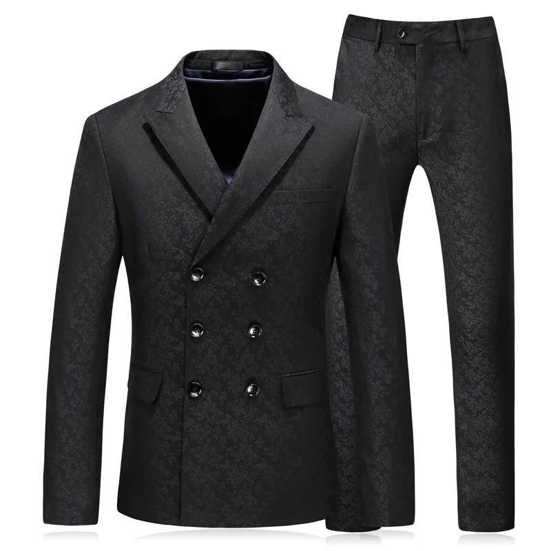 PAULKONTE(куртка+ брюки+ жилет) Черный Принт мужской костюм Модный высококачественный деловой костюм жениха для свадебной вечеринки приталенный Классический мужской костюм