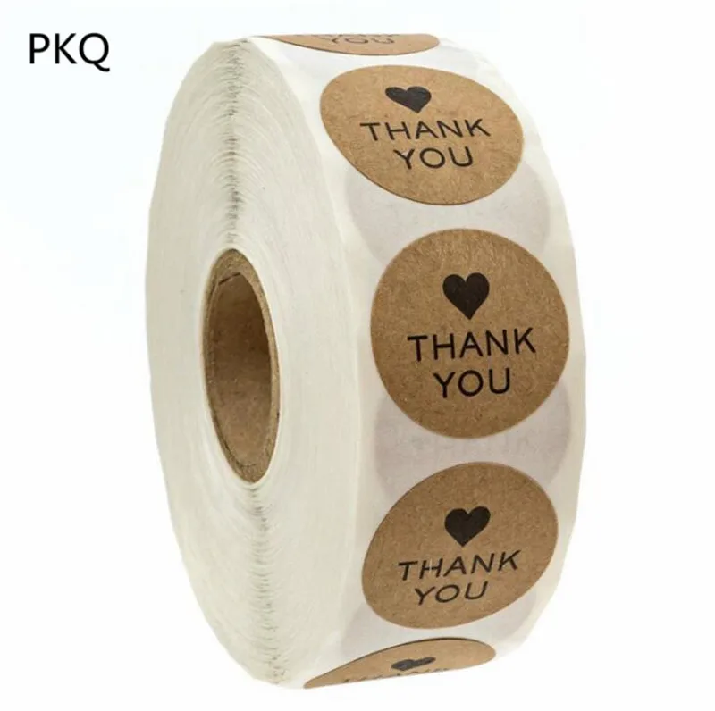 

500pcs/roll Sticker Round Thank You Pastry Tools Stickers Letters DIY Cake Baking Cookies Gift Box Labels Sticker