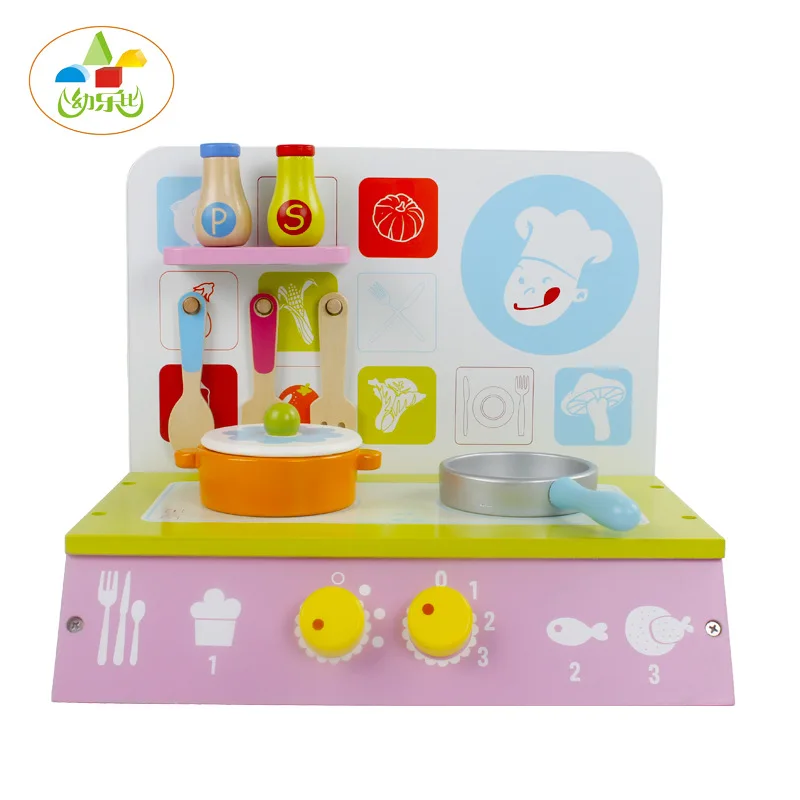  New Style Small Wooden Model Kitchen mei qi zao tai Children Play House Educational Toy - 4000267346772