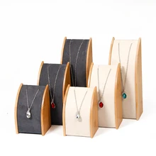 

New Creative Bamboo Pendant Necklace Jewelry Display Stand Wooden Bracelet Jewelry Storage Organizer for Girls