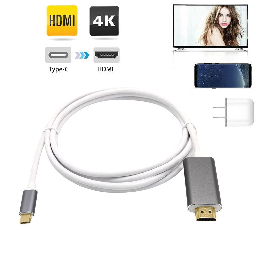 Type-C USB-C к HDMI ж/зарядный кабель адаптер для samsung Galaxy S10 S9 Note 9