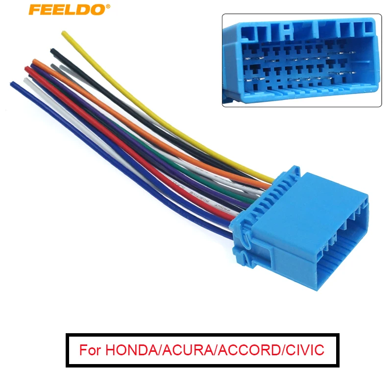 FEELDO 1 шт. автозапчасти аудио Радио Стерео проводки для HONDA/ACURA/ACCORD/CIVIC/CRV Установка #