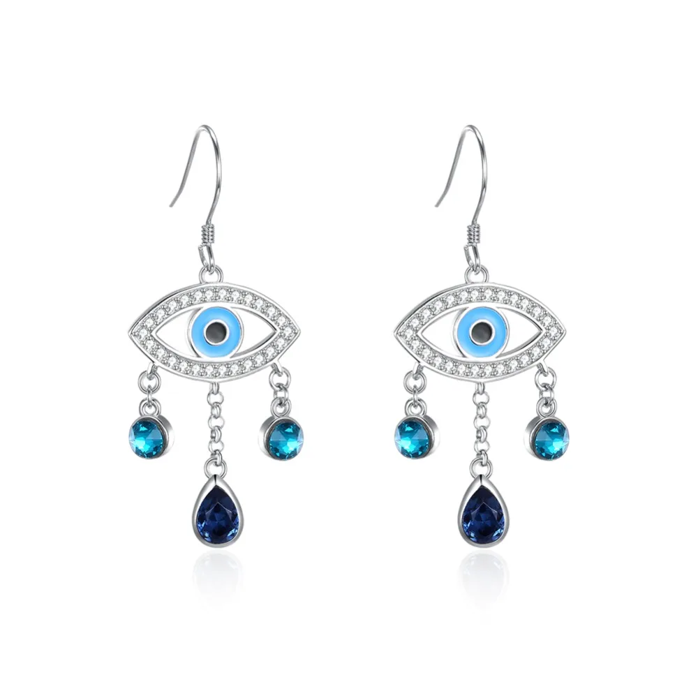 LEKANI 925 серебряные серьги с подвеской Stelring, украшенные кристаллами Swarovski для женщин, свадебные ювелирные изделия, подарки