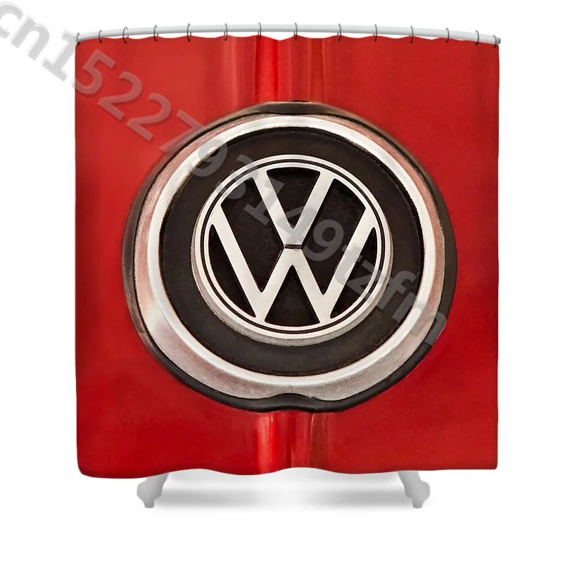 Waterproof Shower Curtains Volkswagen logo Shower Curtain Print Polyester Fabric Bathroom Curtain With 12 Hooks
