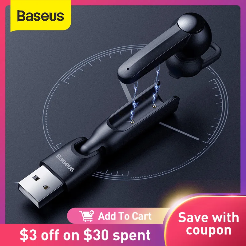 Photo Product Baseus Magnetic Charging Wireless Bluetooth Earphone Single Handsfree with Microphone Business Bluetooth Headset for Car Driving