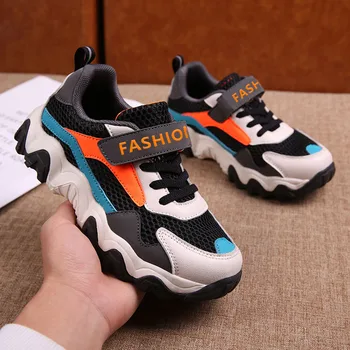 

2020 Kids Running Shoes Boys Fashion mesh Breathable Sneakers children outdoor casual trainers student walking shoes Size 28-39