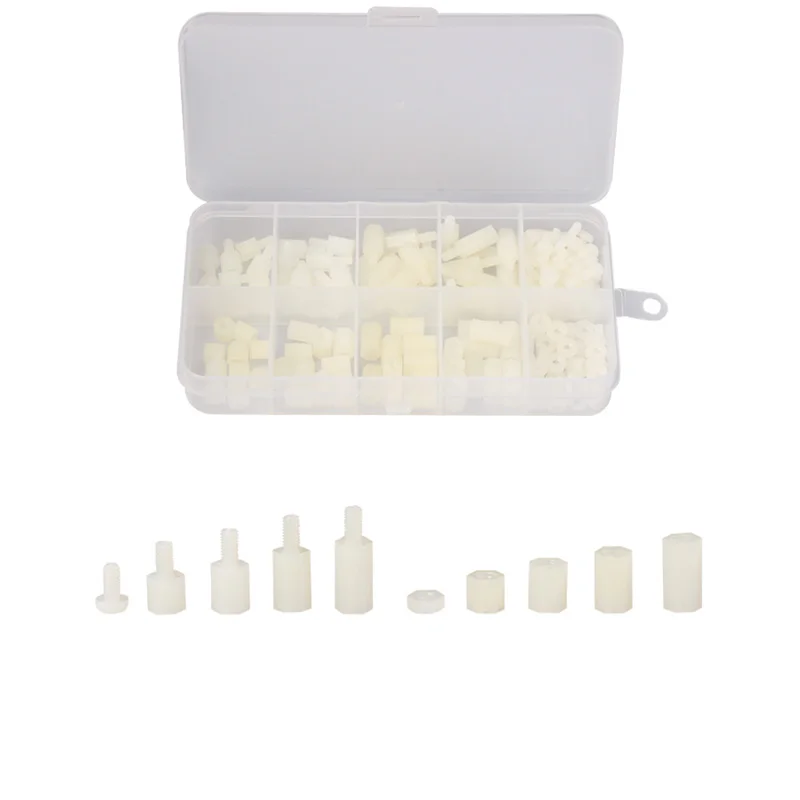 180Pcs/Set Female&Male M3 Hex Nylon Standoff Spacer Column For PCB Motherboard Fixed Plastic Spacing Screws