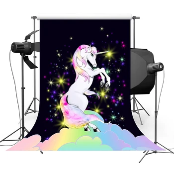

Unicorn Glitter Sparkle Photography Newborn Baby Studio Background for Children Birthday Party Photo Booth Props Photo Props