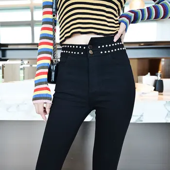 

2019 Autumn New Women's Black Leggings High Elastic Slim Casual Pants Feet High Elastic Pants High Waist Irregular Design Pants
