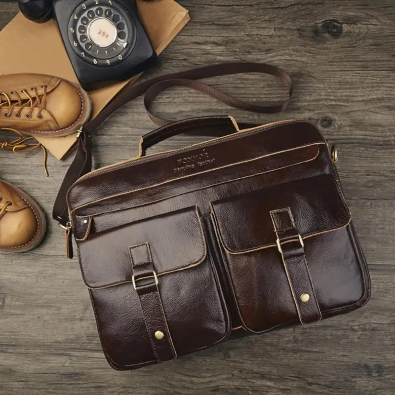 Мужской портфель из натуральной кожи, мужская сумка для ноутбука, мужской портфель из натуральной кожи на молнии, сумка через плечо, деловые сумки