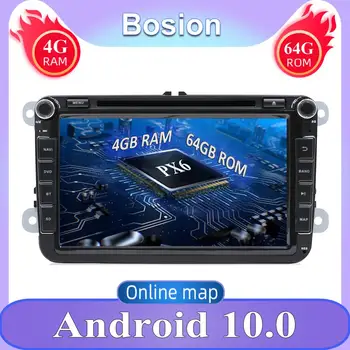 

2 Din Car DVD Player GPS Navi Auxtoradio Android 10 For Volkswagen Passat B6 tiguan For Skoda Octavia polo golf 5 6 DAB OBD 4G