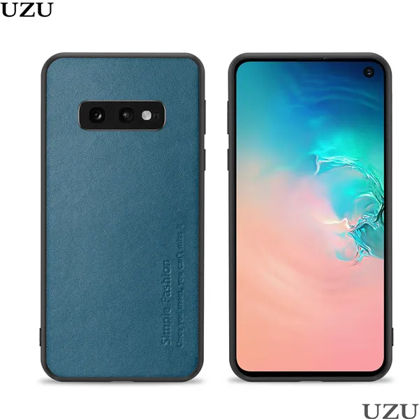 Blue Для samsung Galaxy S10 S10E S10 Plus чехол из натуральной кожи мягкая силиконовая рамка матовый чехол для samsung Galaxy S10 Plus S10E - Цвет: Blue