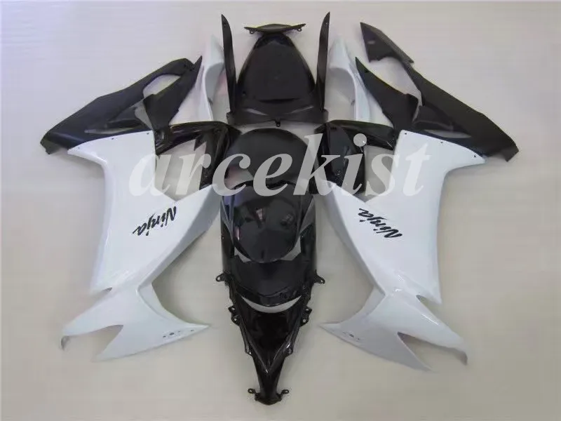 

4Gifts New ABS Full Fairing Kit Fit For Kawasaki Ninja ZX-10R ZX10R 2008 2009 2010 08 09 10 10R Fairings set black white custom