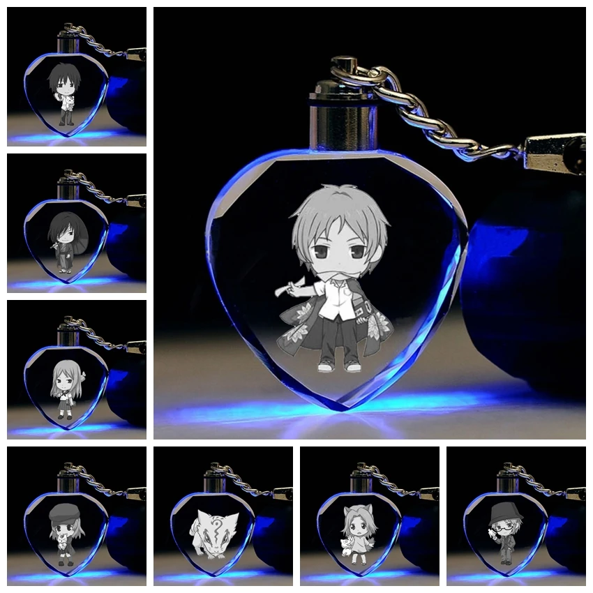 COSANER Natsume Yuujinchou Heart Shape Anime LED Key Chains Keyring Crystal Toy Keychain Light Keyholder Unisex Gifts | Украшения и