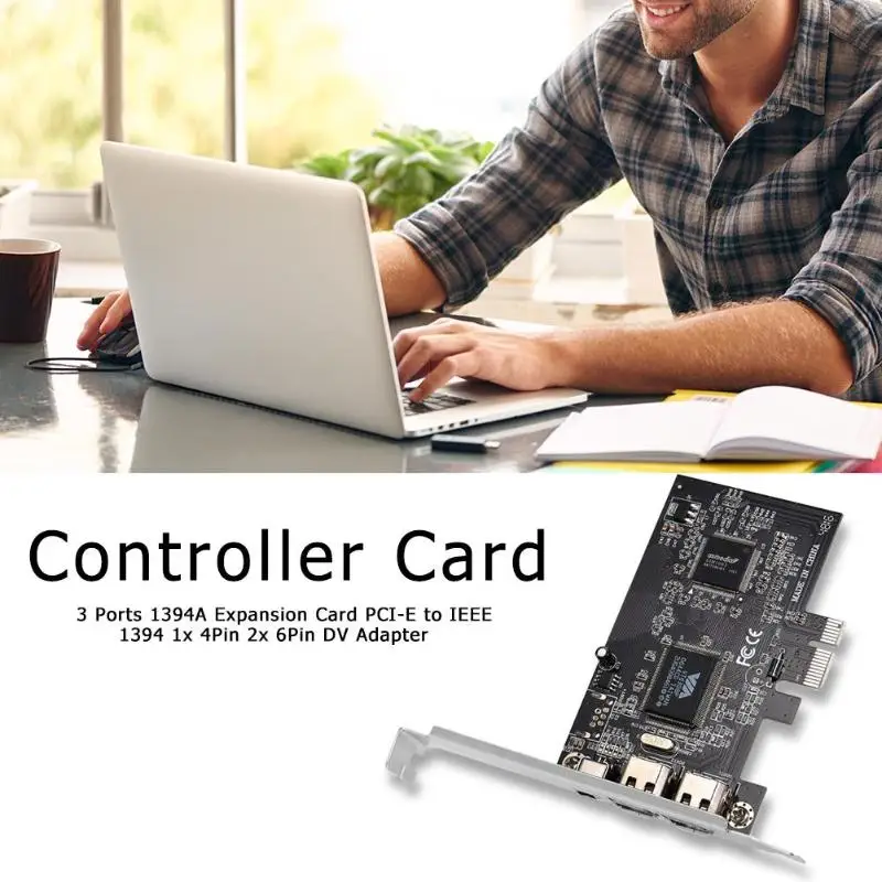 3 порта 1394A Плата расширения PCI-E 1X к IEEE 1394 DV видео адаптер 1x 4Pin 2x 6Pin контроллер для настольных ПК