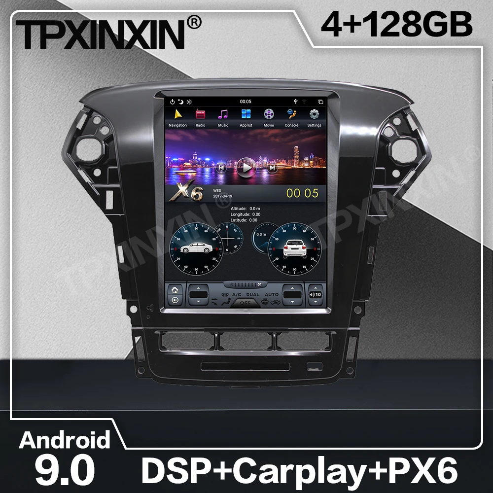 128G Tesla Screen DSP Carplay Android Car Radio 2 Din Stereo Receiver For Ford Mondeo MK4 2011 2012 2013 GPS Recorder Audio Unit