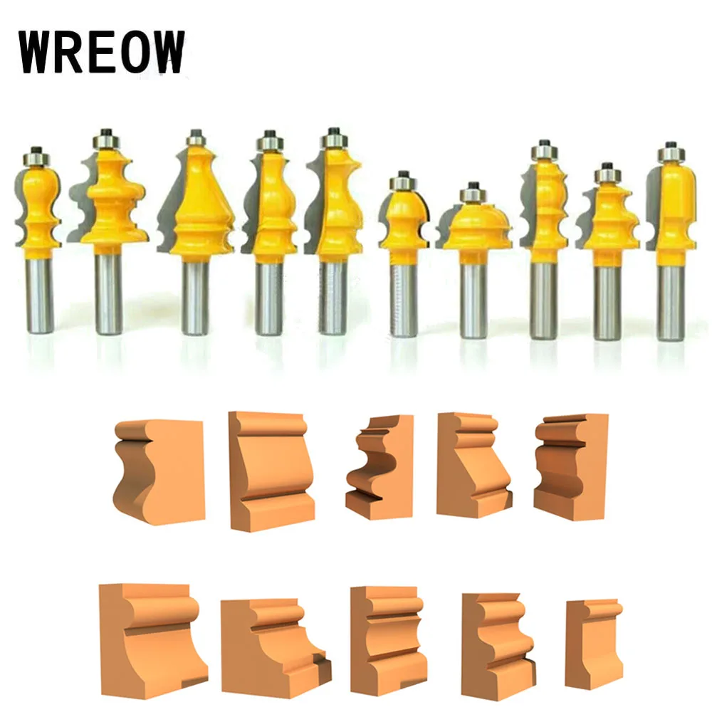 

10Pcs Sharpen Architectural Molding Router Bit 8mm Shank Woodworking Cutters Sculpture Cutter Fishtail Cutter Woodworking Tool