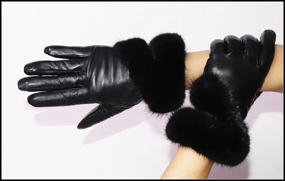 High-End-Damen-Schaffellhandschuhe Nerzpelzhandschuhe winddicht und kältebeständig fahren warm und dick Touchscreen Winter neue Damen-Lederhandschuhe echte Mode neu 2026 – Detail 12