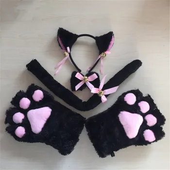 

Cosplay Kitten Cat Maid Cosplay Roleplay Anime Costume Gloves Ear Tail Tie Party Whole Set Lolita Uniform Game Cat girl Props