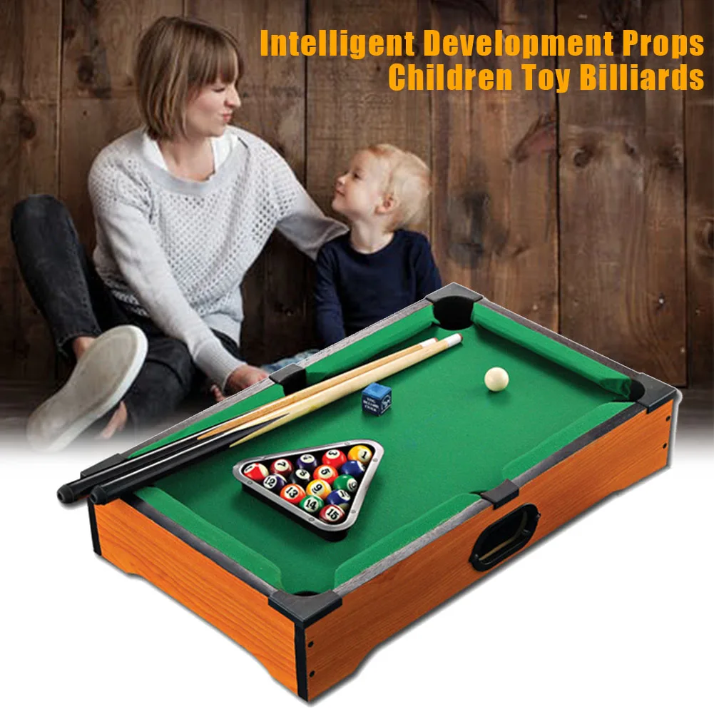 Home Entertainment Billiards Set Children Toy Fun Cue Table Family Simulation Intelligent Development Mini Game Interactive